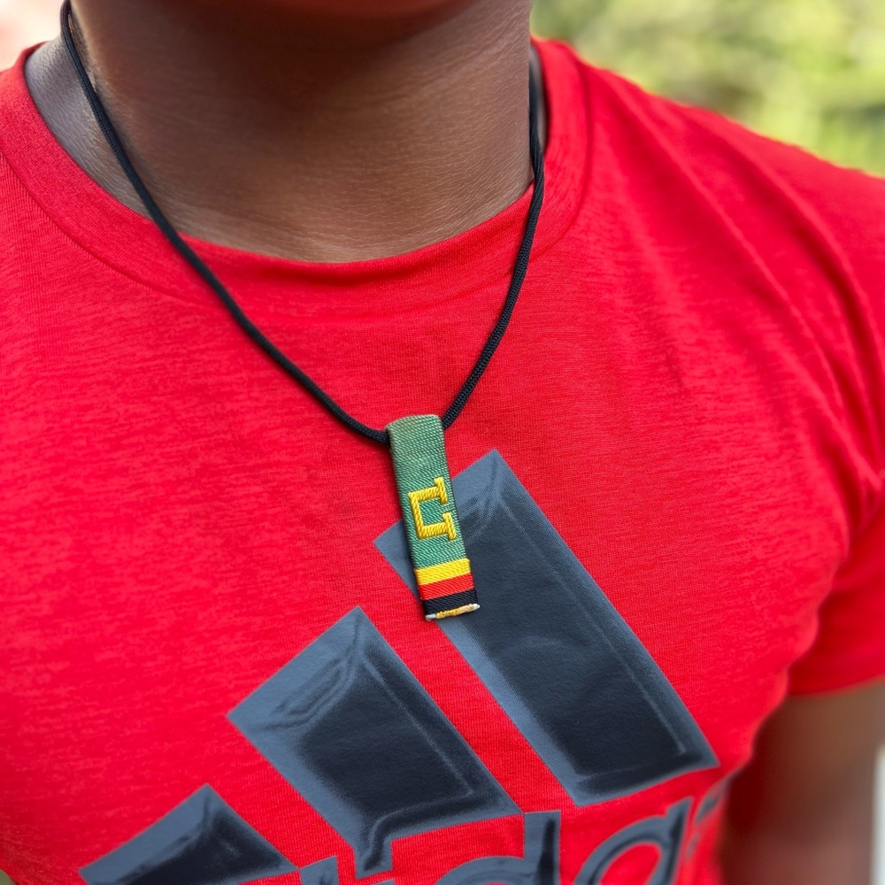 NW 💯 handmade adjustable initial tag necklace Benin Made